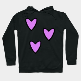 Three Pink Hearts Hoodie